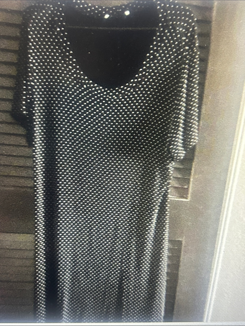 Black Polka Dot Maxi Dress with Short Sleeves